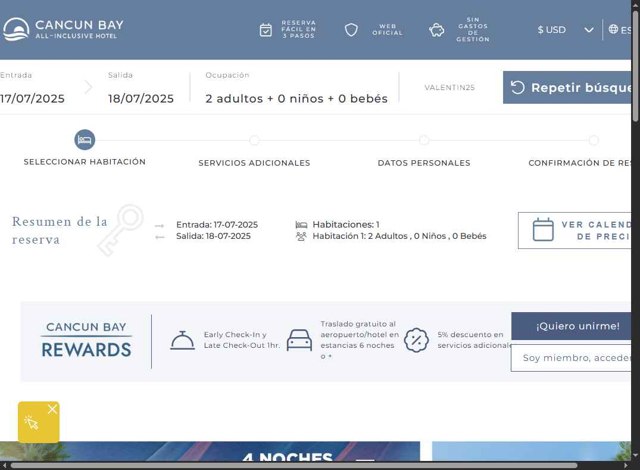 Cancun Bay checkout page showing Cancun Bay promo code box | Screenshot taken by SimplyCodes community member on Jul 17, 2025