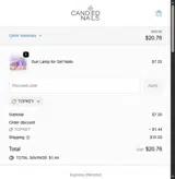 Candied Nails coupon verification screenshot