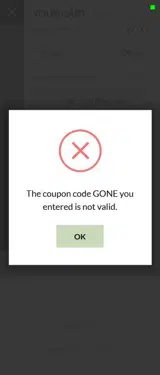 Candles and Supplies coupon verification screenshot