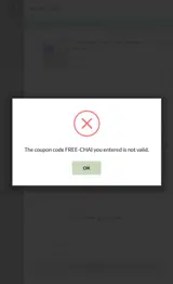 Candles and Supplies coupon verification screenshot