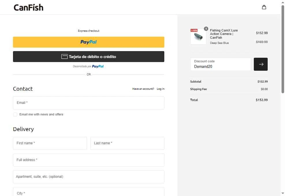 CanFish checkout page showing CanFish promo code box | Screenshot taken by SimplyCodes community member on Jan 8, 2026