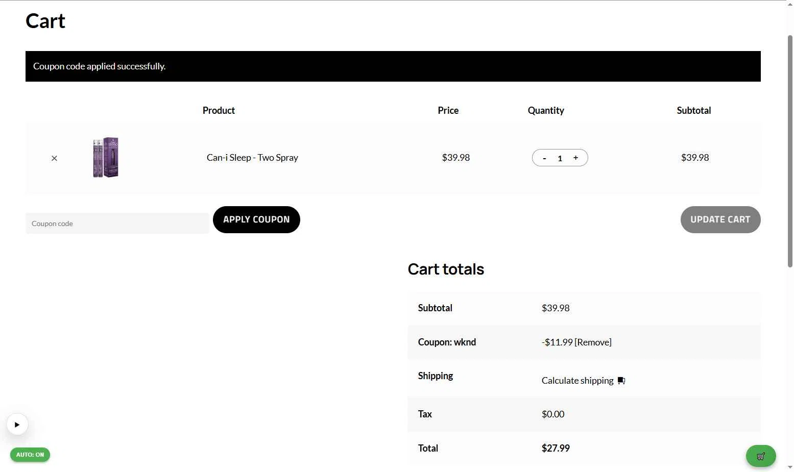CaniBrands checkout page showing CaniBrands promo code box | Screenshot taken by SimplyCodes community member on Jan 13, 2026