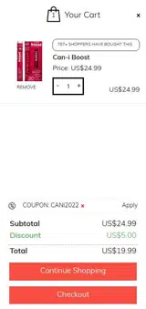 CANI2022 coupon verification screenshot