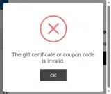 CYBER10 coupon verification screenshot