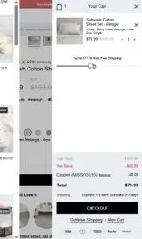 MISSYOU10 coupon verification screenshot
