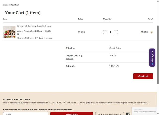 Capalbos checkout page showing Capalbos promo code box | Screenshot taken by SimplyCodes community member on Jul 12, 2025