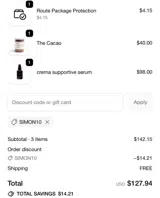 SIMON10 coupon verification screenshot