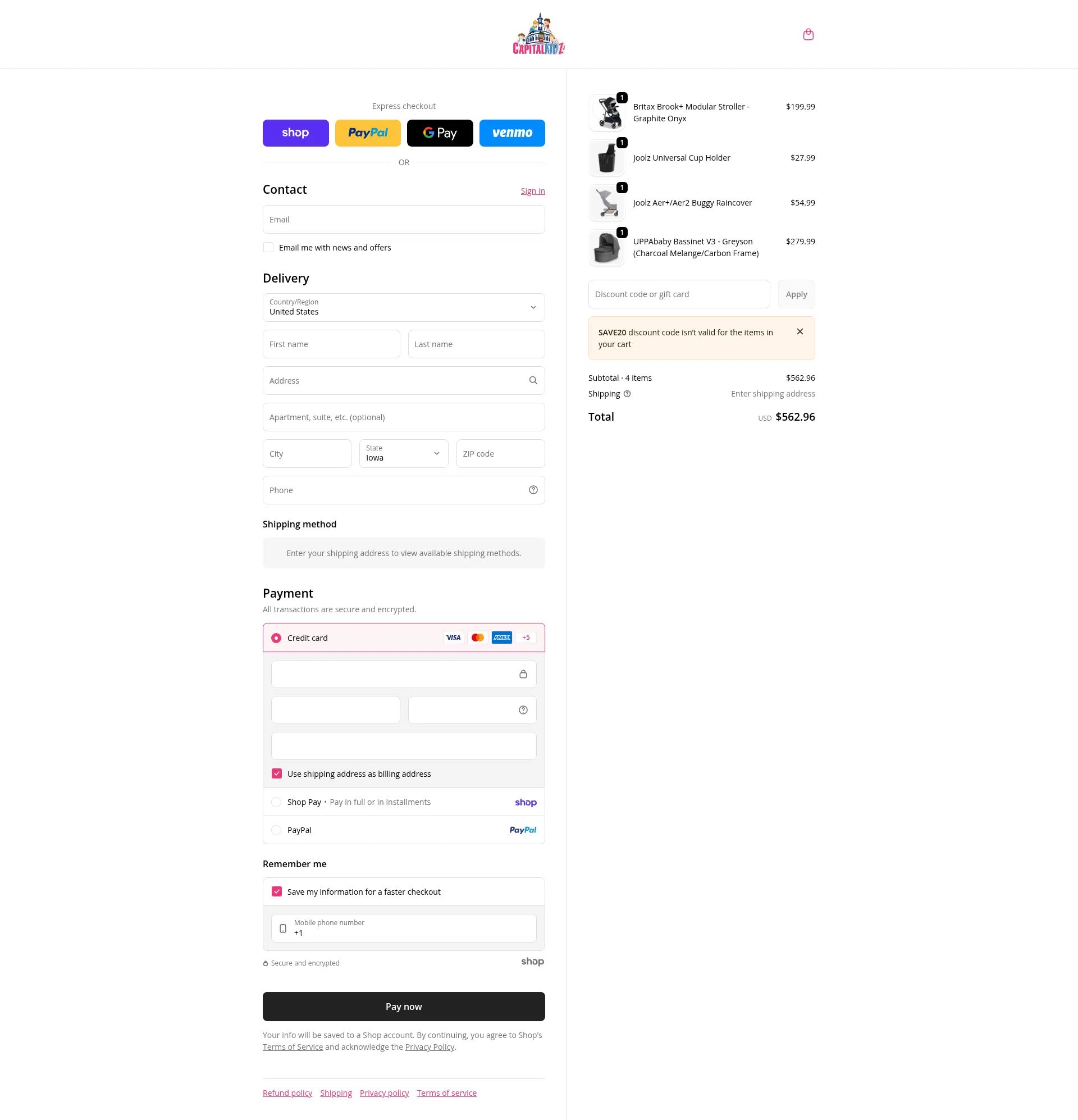 Capitalkidz checkout page showing Capitalkidz discount code box | Screenshot taken by SimplyCodes community member on Jan 21, 2026