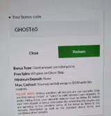 Captain Jack Casino coupon verification screenshot