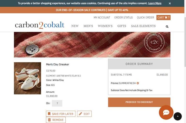 Carbon2Cobalt checkout page showing Carbon2Cobalt promo code box | Screenshot taken by SimplyCodes community member on Aug 19, 2025