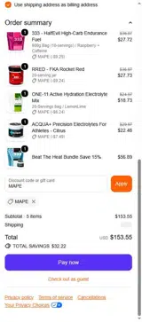 Carborocket coupon verification screenshot