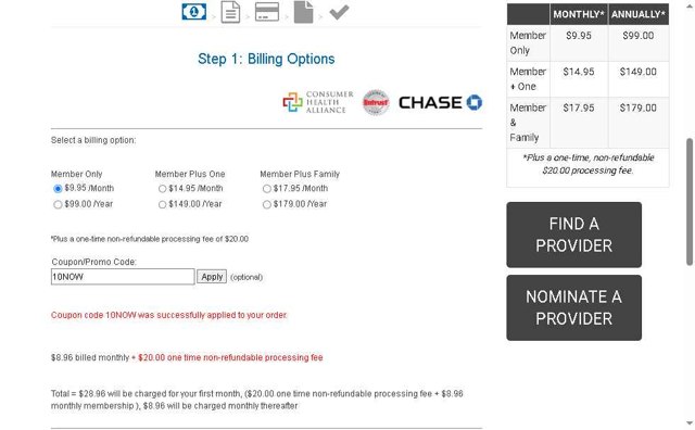 Careington Dental checkout page showing Careington Dental promo code box | Screenshot taken by SimplyCodes community member on Jul 7, 2025