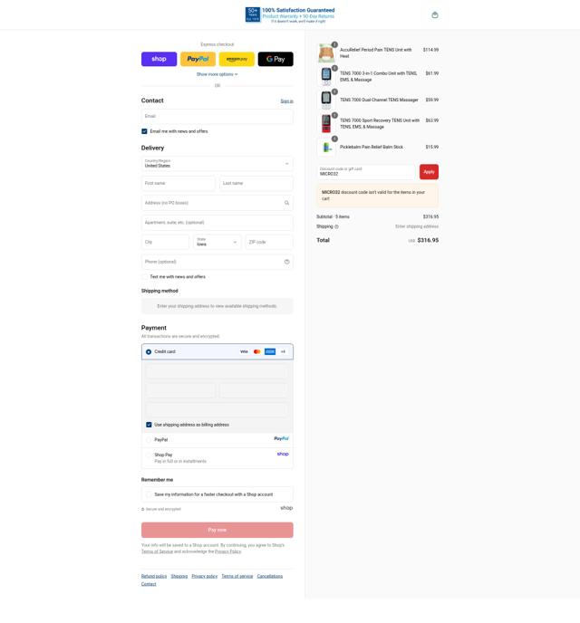 Carex checkout page showing Carex discount code box | Screenshot taken by SimplyCodes community member on Sep 12, 2025