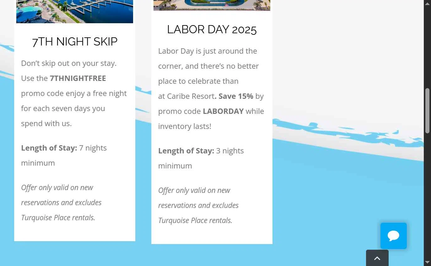 Caribe Resort checkout page showing Caribe Resort promo code box | Screenshot taken by SimplyCodes community member on Aug 31, 2025