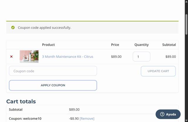 CariFree checkout page showing CariFree coupon code box | Screenshot taken by SimplyCodes community member on Aug 30, 2025