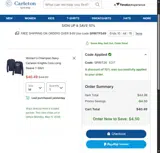 Carleton Knights coupon verification screenshot
