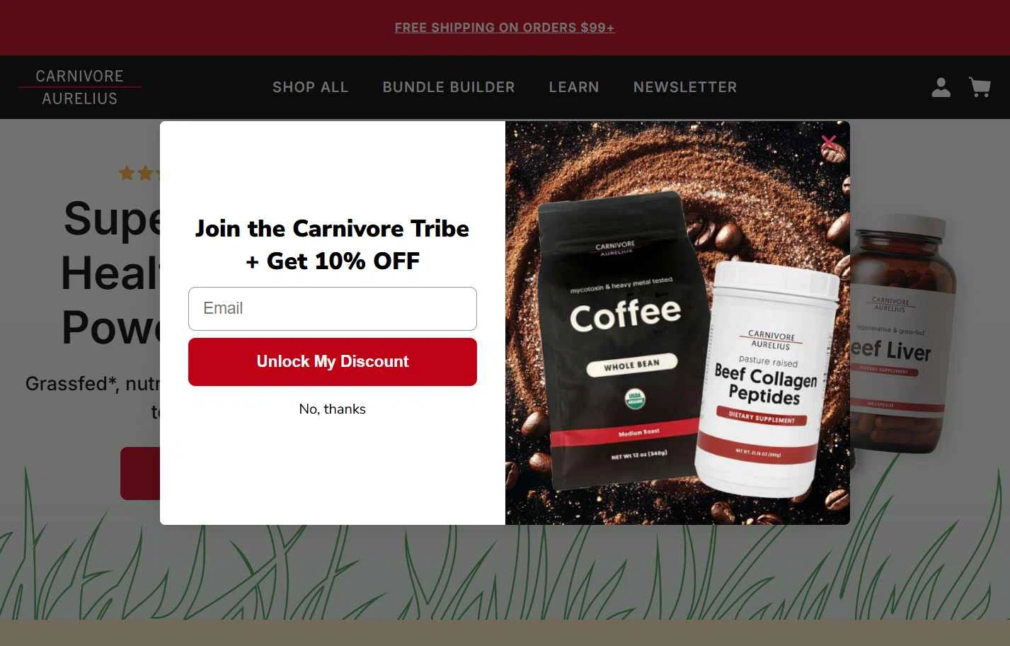 Carnivore Aurelius checkout page showing Carnivore Aurelius discount code box | Screenshot taken by SimplyCodes community member on Feb 2, 2026