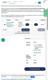 Carolina Hemp Hut coupon verification screenshot