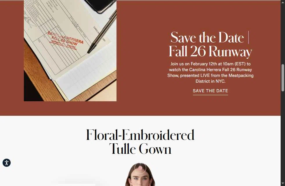 Carolina Herrera checkout page showing Carolina Herrera promo code box | Screenshot taken by SimplyCodes community member on Feb 10, 2026