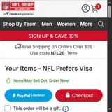 Carolina Panthers coupon verification screenshot