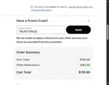 Carolina Panthers coupon verification screenshot