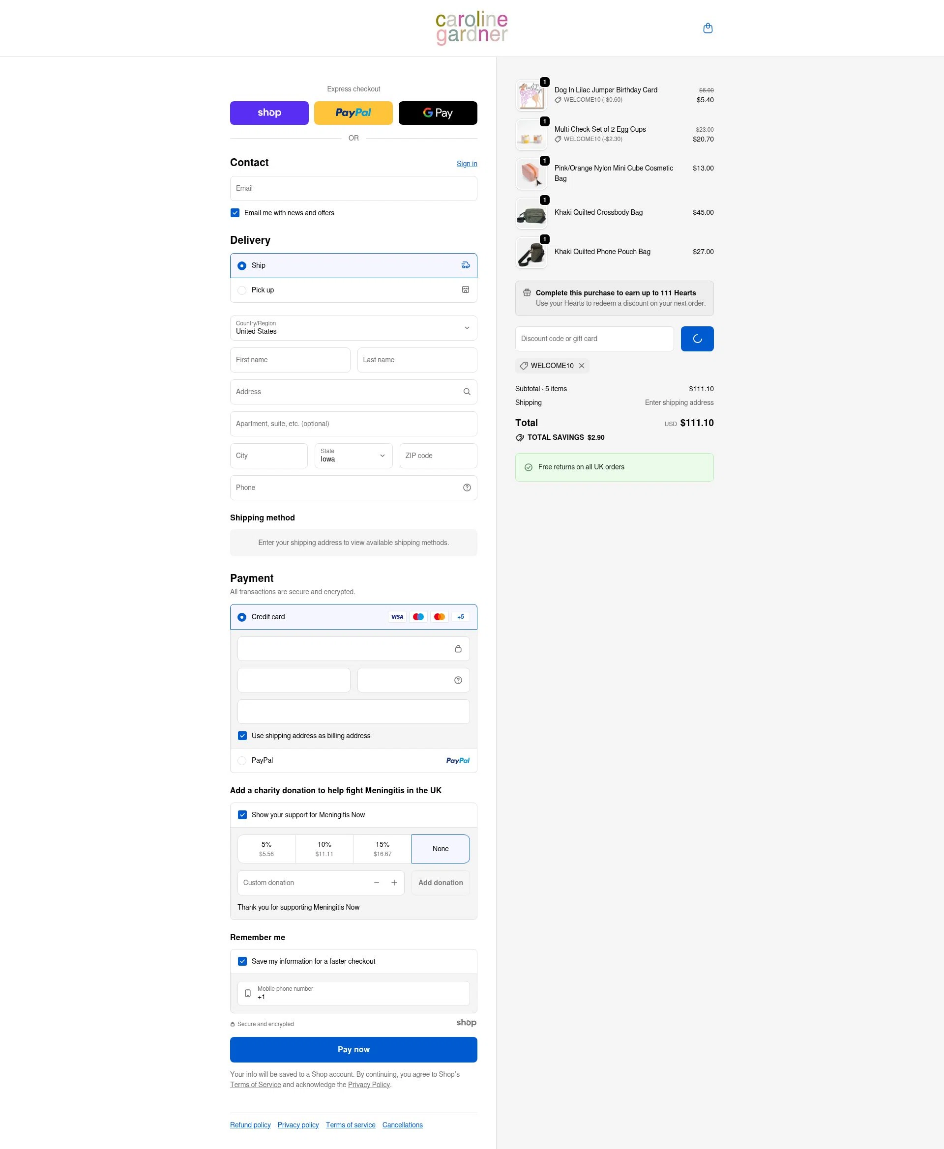 Caroline Gardner checkout page showing Caroline Gardner promo code box | Screenshot taken by SimplyCodes community member on Dec 28, 2025