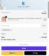 Birthday25 coupon verification screenshot