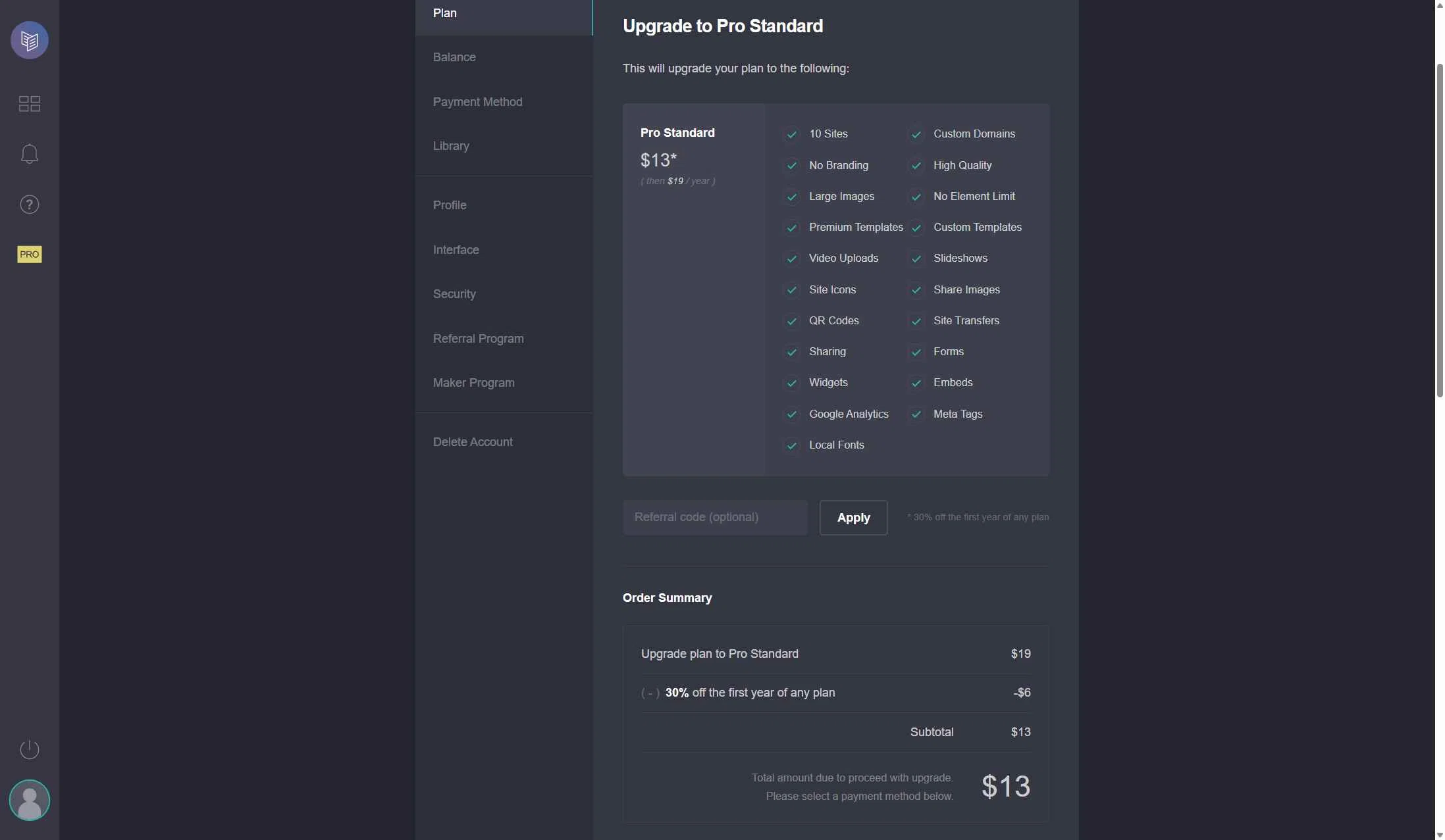 Carrd checkout page showing Carrd promo code box | Screenshot taken by SimplyCodes community member on Jan 20, 2026
