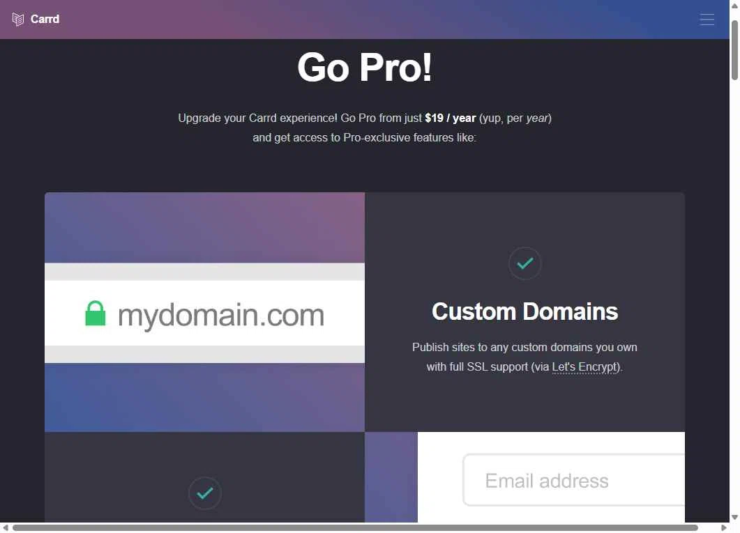 Carrd checkout page showing Carrd promo code box | Screenshot taken by SimplyCodes community member on Dec 12, 2025