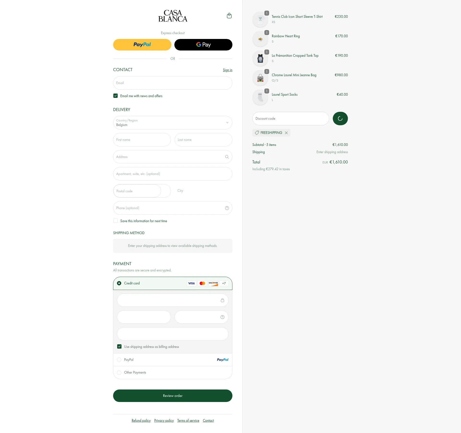 Casablanca checkout page showing Casablanca promo code box | Screenshot taken by SimplyCodes community member on Jan 30, 2026