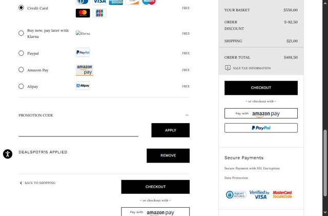 Casadei checkout page showing Casadei promo code box | Screenshot taken by SimplyCodes community member on Jul 19, 2025