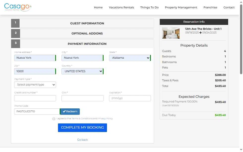 Casago checkout page showing Casago promo code box | Screenshot taken by SimplyCodes community member on Sep 20, 2025