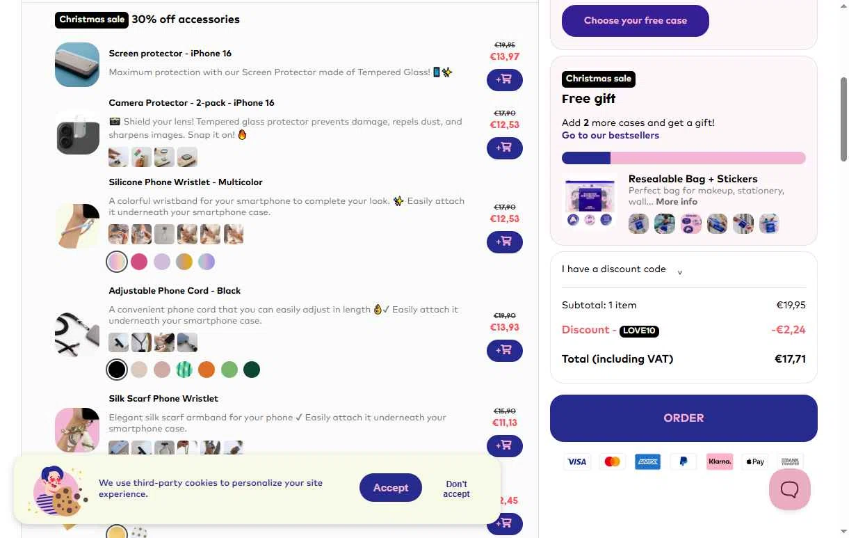 CaseCompany checkout page showing CaseCompany discount code box | Screenshot taken by SimplyCodes community member on Dec 3, 2025