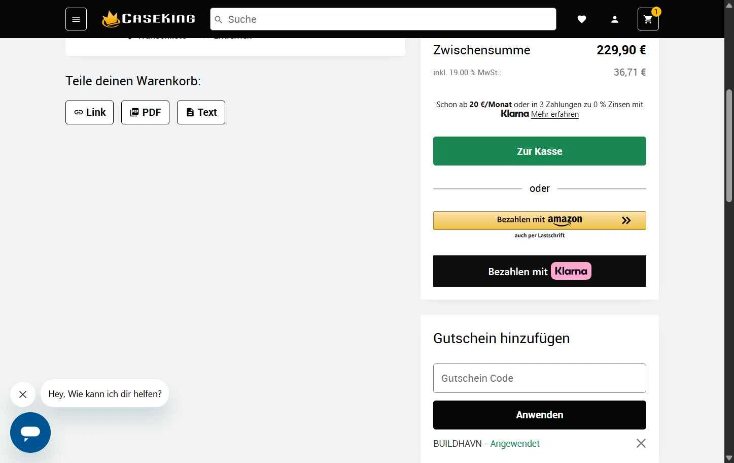 Caseking checkout page showing Caseking discount code box | Screenshot taken by SimplyCodes community member on Jan 13, 2026