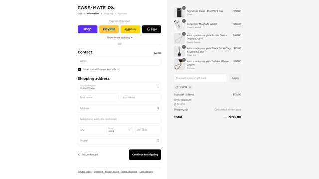 Case-Mate checkout page showing Case-Mate discount code box | Screenshot taken by SimplyCodes community member on Sep 3, 2025