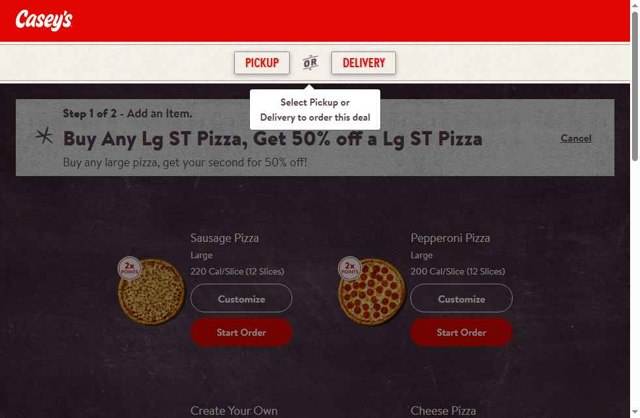 Casey's Promo Codes (2 Verified) - 50% Off w/Code Jun 2025