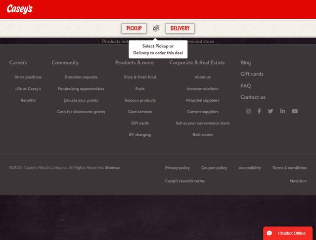 Casey's checkout page showing Casey's coupon code box | Screenshot taken by SimplyCodes community member on Sep 4, 2025
