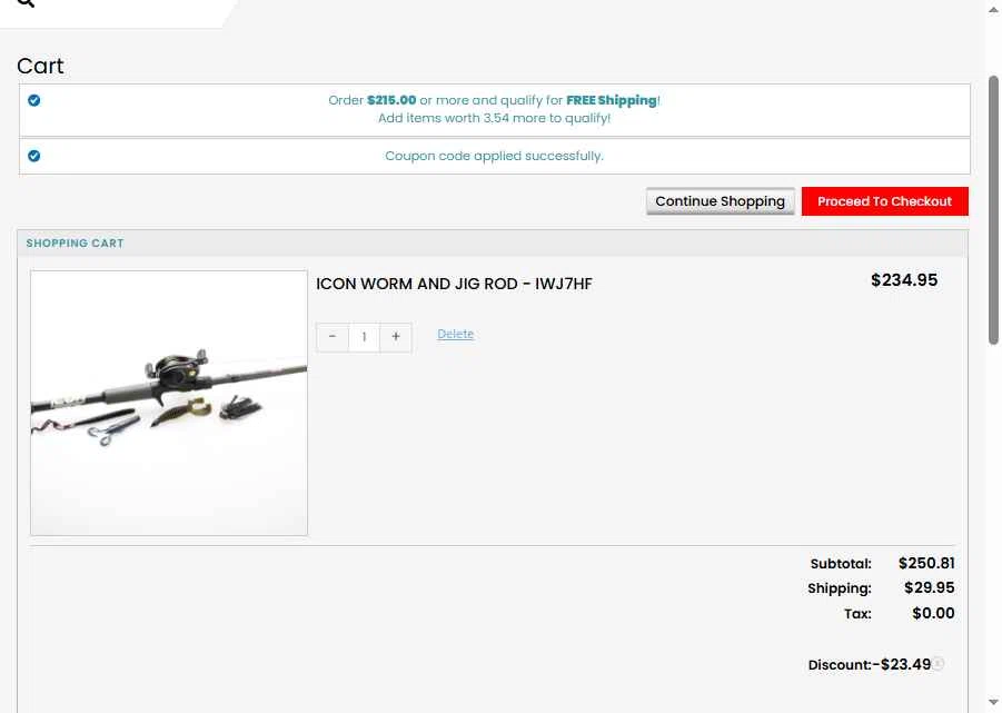 Cashion Rods checkout page showing Cashion Rods coupon code box | Screenshot taken by SimplyCodes community member on Sep 30, 2025