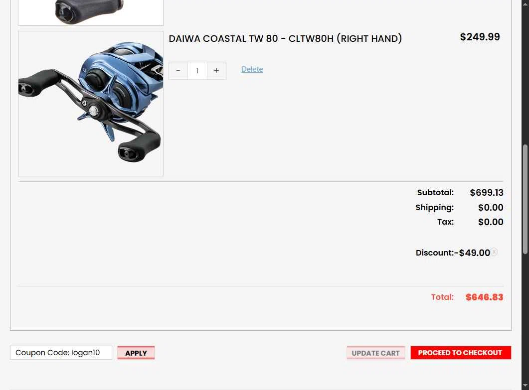 Cashion Rods checkout page showing Cashion Rods coupon code box | Screenshot taken by SimplyCodes community member on Nov 27, 2025