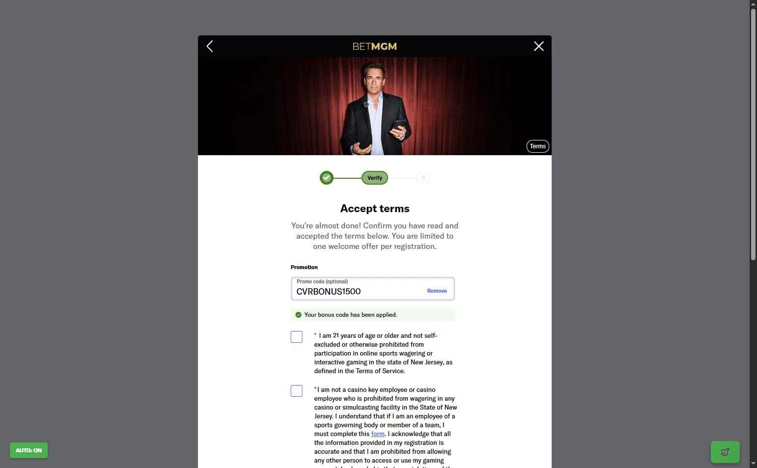 BetMGM Casino checkout page showing BetMGM Casino promo code box | Screenshot taken by SimplyCodes community member on Nov 30, 2025