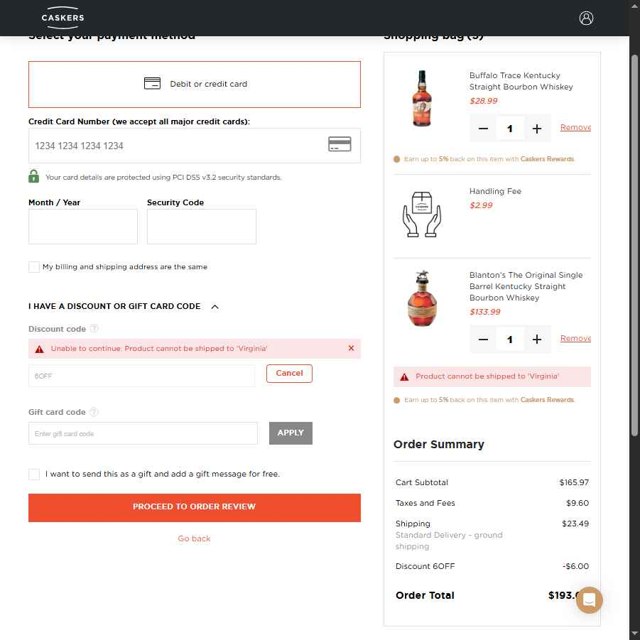 Caskers checkout page showing Caskers discount code box | Screenshot taken by SimplyCodes community member on Jul 1, 2025