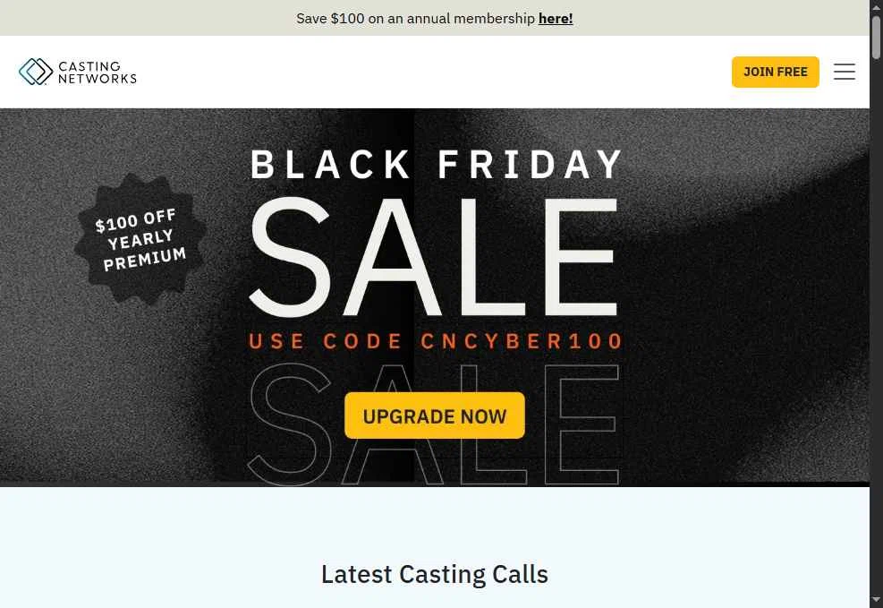 Casting Networks checkout page showing Casting Networks promo code box | Screenshot taken by SimplyCodes community member on Nov 28, 2025