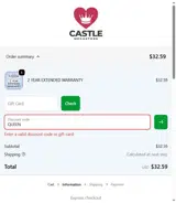 Castle Megastore coupon verification screenshot