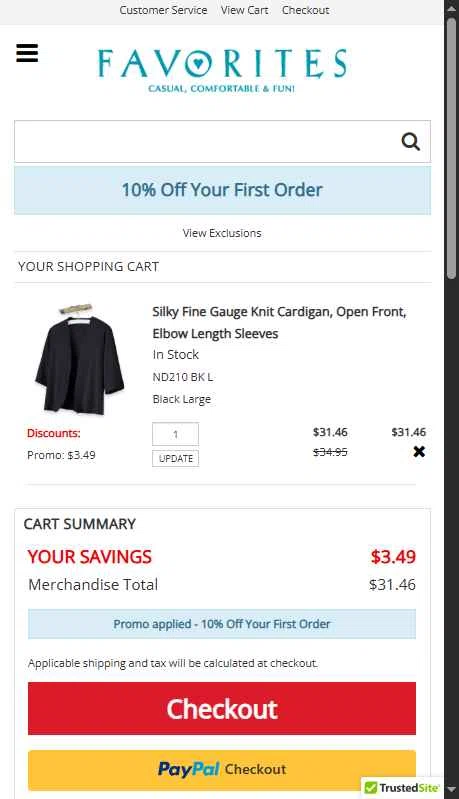 Catalog Favorites checkout page showing Catalog Favorites promo code box | Screenshot taken by SimplyCodes community member on Aug 5, 2025