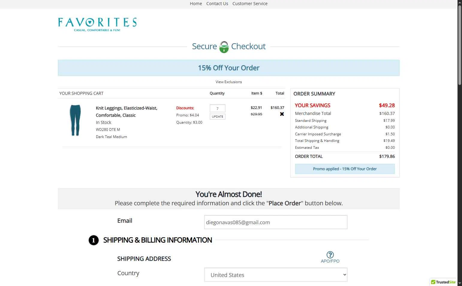 Catalog Favorites checkout page showing Catalog Favorites promo code box | Screenshot taken by SimplyCodes community member on Sep 29, 2025