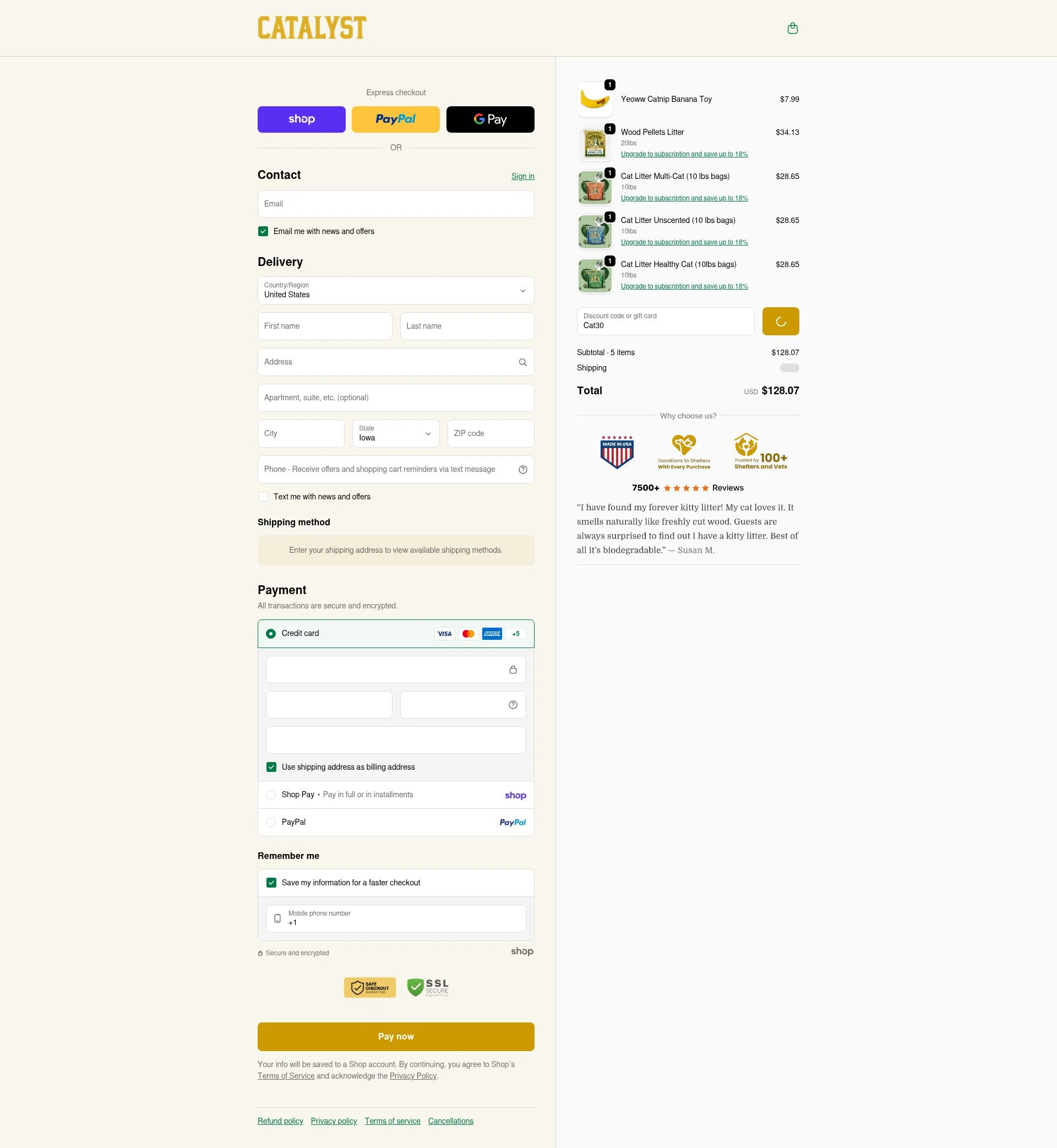 Catalyst checkout page showing Catalyst promo code box | Screenshot taken by SimplyCodes community member on Jan 24, 2026