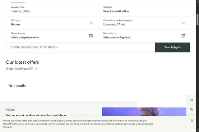 Cathay Pacific Airways checkout page showing Cathay Pacific Airways promo code box | Screenshot taken by SimplyCodes community member on Aug 28, 2025