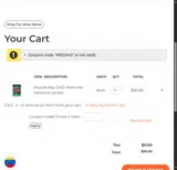MEGA40 coupon verification screenshot