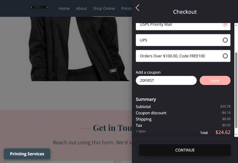 Catherine's Uniforms checkout page showing Catherine's Uniforms promo code box | Screenshot taken by SimplyCodes community member on Jun 12, 2025