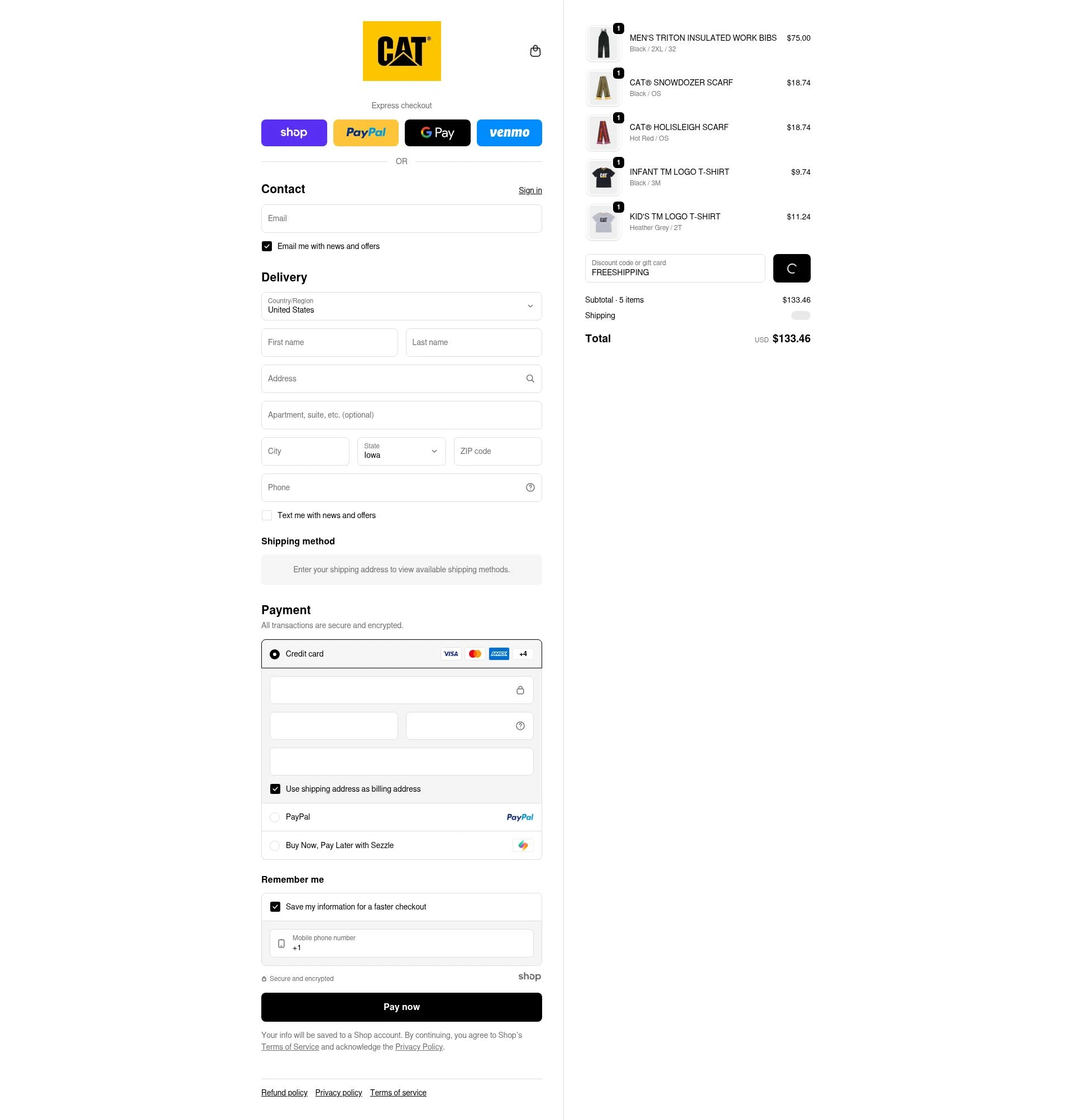 Caterpillar Workwear checkout page showing Caterpillar Workwear promo code box | Screenshot taken by SimplyCodes community member on Dec 18, 2025